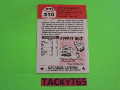 1991 TOPPS 1953 ARCHIVES REPRINT SINGLE CARD(S) #S 251-337 - Picture 78 of 112