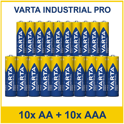 Varta Industrial Pro AAA AA LR03 LR6 SET 20 STÜCK 10x AA 10x AAA Batterien