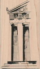 Two Columns 2 3/4 x 4 1/2" Rubber Stamp, Structures Stamp, Places Stamp