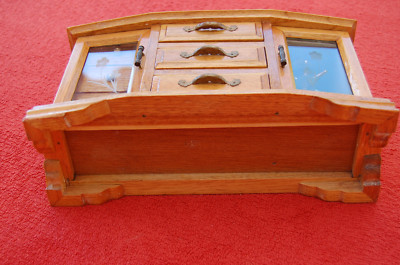 Ancienne Armoire Miniature En Bois - Meuble De Maîtrise Pour Poupée - Années 60/70 - Vintage