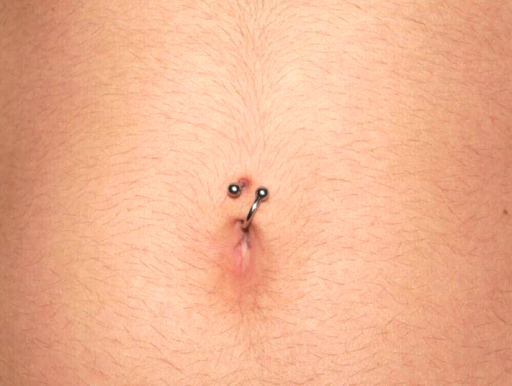 Person Spiral Belly Piercing Spiral Belly Ring