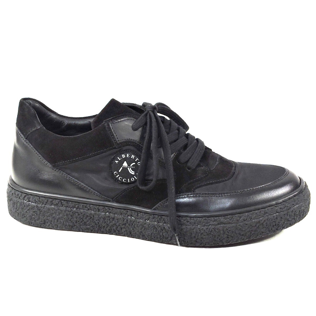 ALBERTO CICCIOLI ?? MEN\'S BLACK LEATHER COMFORT FASHION SNEAKERS ALBERTO CICCIOLI ?? MEN main image 3