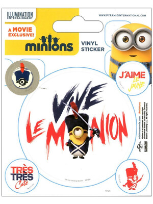 DESPICABLE ME / MINIONS - Vive Le Minion - Aufkleber Set / Vinyl Sticker