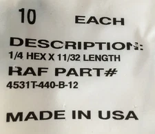 [10 Pack] Male-Female Threaded Hex Standoffs 1/4” Hex 11/32” Long 4-40 Thread