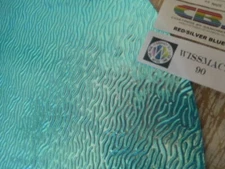 Dichroic Glass:CBS 90COE Red/Silver/Blue on Stream Textured Black -3"Sq