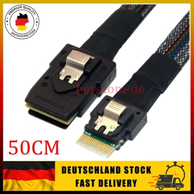 SFF-8654 zu SFF-8087 36pin Slim Line SAS 4.0 SFF-8654 38pin 4i Kabel 0.5M DE