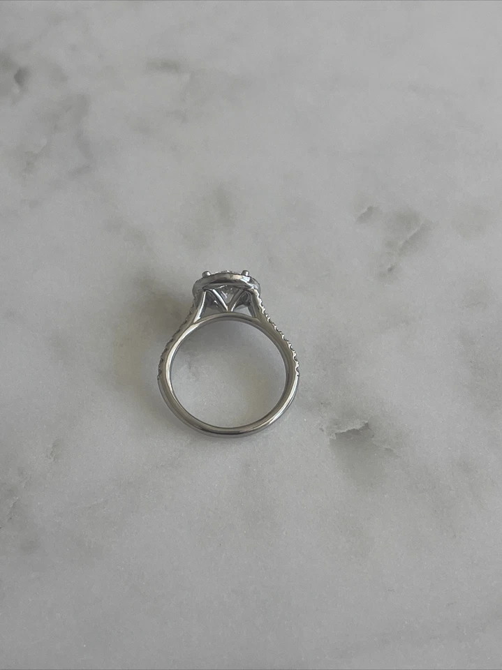 Platinum womens diamond ring Simulated Lab Created Center .75 Diamonds On Side - Image 2 of 3