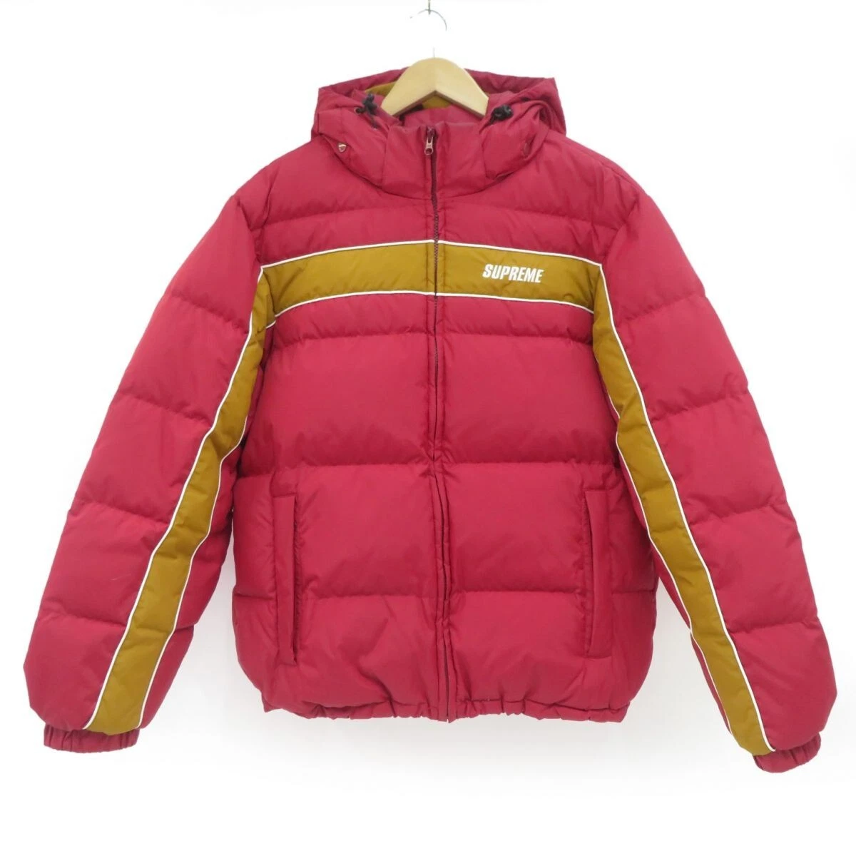 Doudoune panneau rayé Supreme 18AW bordeaux taille M survêtement