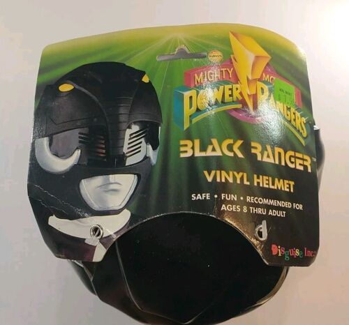 Disguise Inc. 1995 VTG Saban Mighty Morphin Power Rangers Black Vinyl Helmet - Picture 3 of 14