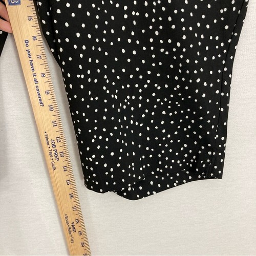 Susan Graver Black White Polka Dot Stretch Pull-on Bermuda Shorts size 28W - Picture 5 of 9