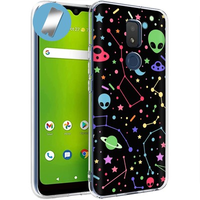 Cover Case for Cricket Icon 3, Alien UFO, + Glass Protector