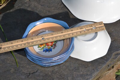 食器 korehakup1920 Vintage 7pc 1920's Noritake Lusterware Blue Floral Flower