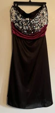 “Speechless”  Teen Black & Sequin Party Dress with Magenta Accent Size 13