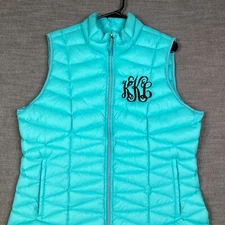 Tangerine Packable Puffer Vest Jacket Womens XXL Blue Duck Down Full Zip