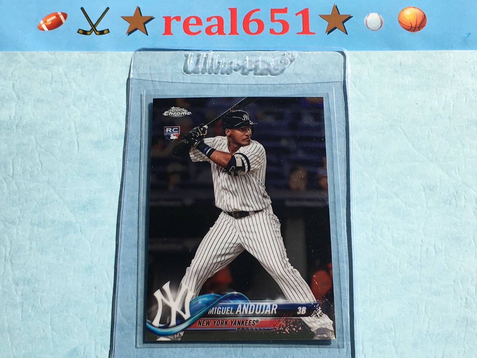 2018 Topps Chrome #14 MIGUEL ANDUJAR Rookie | Centered Sharp | Yankees RC