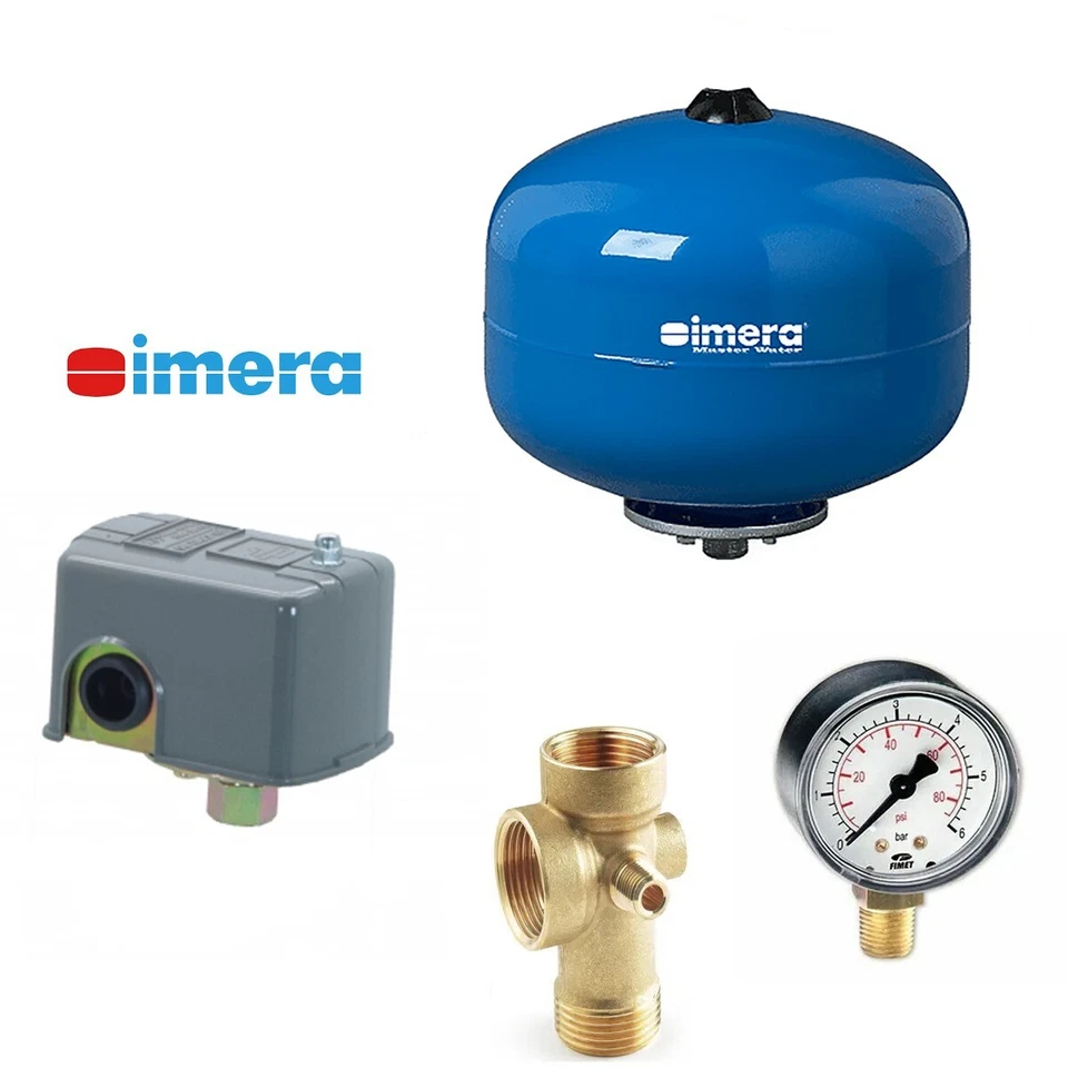 ELBI Kit autoclave vaso espansione idrosfera 24lt manometro pressostato attacco 5vie