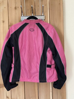 Harley Davidson Pink & Black Riding Jacket Womens Size M | eBay