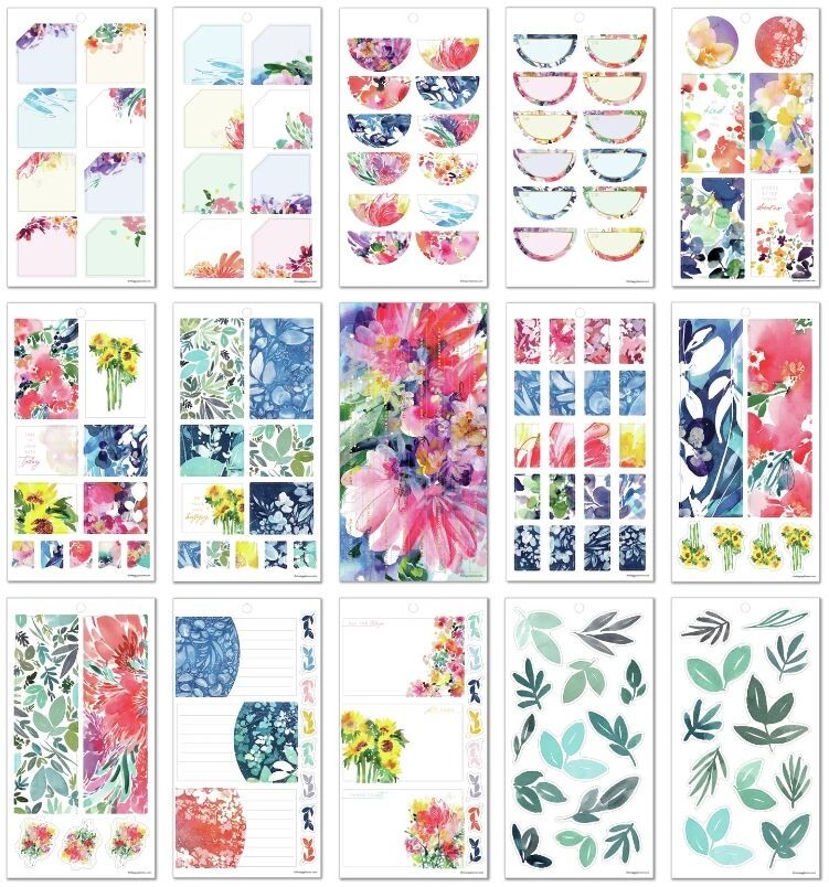 Happy Planner mamBi CreativeIngrid Value Pack Stickers INGRID BLOOMS SVP130-180