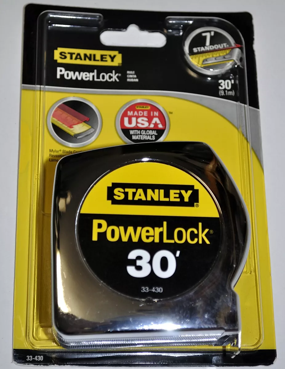 Stanley 33 430 Powerlock Tape Measure Ruler Cinta Ruban 30 x 1