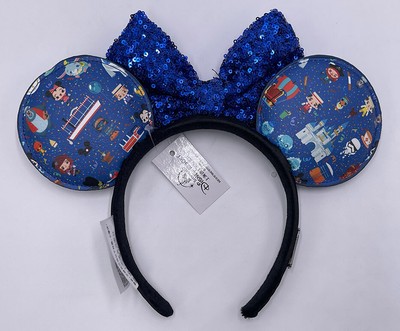 Icons Blue Loungefly Chibi Ears Disney Parks Sequin Bow 2021  display picture 2