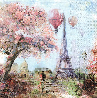 4 lose Lunch Servietten Napkins Eiffelturm Paris Vintage Kollektion 2025