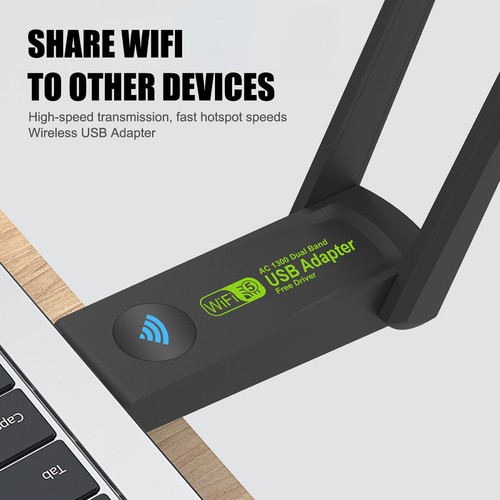 1300Mbps USB WIFI Adapter Wireless Network USB-Wifi Dongle Antennas Dual Band 5G - Picture 3 of 15