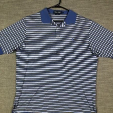 Polo Golf Ralph Lauren Shirt Men L Multicolor Striped Pima Cotton Golf Club Logo