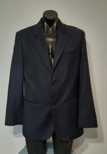 Sportscraft Men's Navy Blue Pinstripe 2 Piece Suit Size 87 Business Workwear - Picture 2 of 14