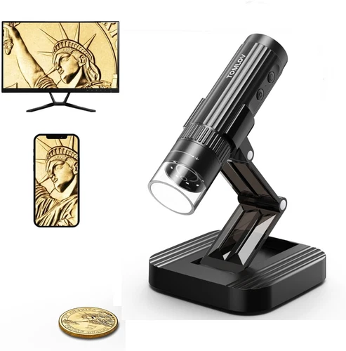 Microscopio digital inalámbrico WiFi TOMLOV DM1S 1000X 1080P HD USB microscopio para monedas - Imagen 1 de 10