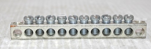 Ilsco NB-18 Mechanical Neutral Ground Bar 10 port 2-Hole # 4-14 - Picture 4 of 5