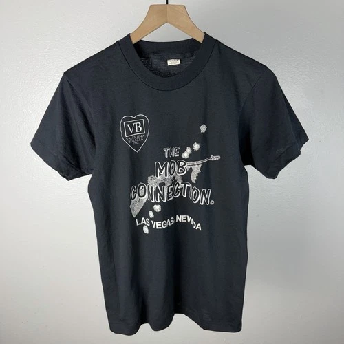 80’s The Mob Connection Las Vegas Tommy Gun Mafia Hi Vintage vintage concert t-shirt, vintage, size S, single stitch, B+ condition