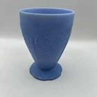 Depression Delphite Blue Cherry Blossom Jeannette 9 Oz Footed Tumbler Exc Cond