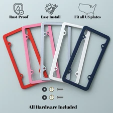 Premium Metal decretive Slim License plate frame cover | fits all U.S. plates