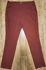 Duluth Trading Co Women NoGA Classic Slim Leg Pants Large x 33 Orange Athleisure