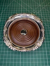 Vintage Corbell & Co. Silver Plate Wine Champagne Coaster Ornate Shell Design