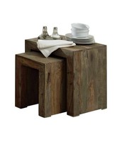 Tisch Nature Grey Beistelltisch Massiv Couchtisch Sheesham Palisander 2 Im Set