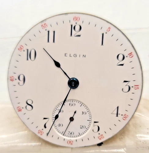 Antique 1910 ELGIN Hunter Case Pocket Watch Movement - 7 J-18 S ! RUN GREAT!