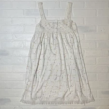 Ivory Floral Boho Midi Slip Dress Size S