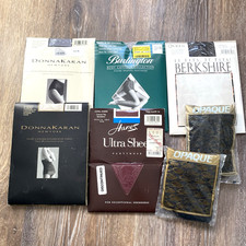 VTG Pantyhose Nylons Hanes DonnaKaran Berkshire Size E 1x 2x Queen Lot of 7