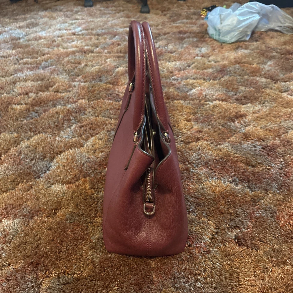 Kate Spade New York Double Handle or Purse S388 Burgundy EUC #23076Missing Strap - Image 3 of 4