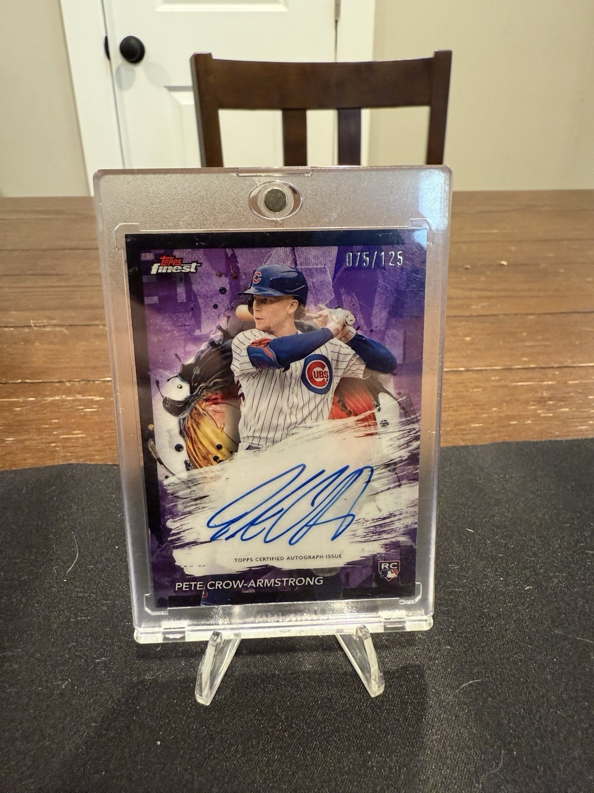 2024 Topps Finest Auto Pete crow-Armstrong Purple /125 (AU, RC) FA-RC Cubs