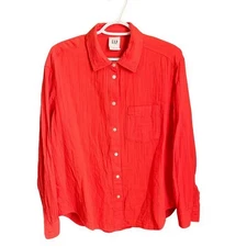GAP size Small Coral Orange Cotton Gauze Women’s “The Big Shirt”