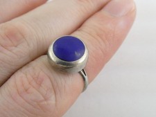 Vintage Sterling Silver Lapis Lazuli Inlay Ring 925 Size 6.5 Weighs 5g