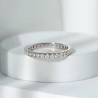 2mm Round Cut Moissanite Full Eternity band 925 Sterling Silver Stacking Bands