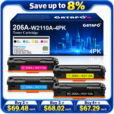 206A 4-Pack Toner Cartridges with Chip for HP M255 M283fdw M283cdw MFP Printer