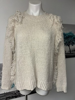 Madewell Loop Edge Fringe Detailing Sweater Size L