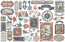 Graphic 45 catch of the day ephemera   RETIRED