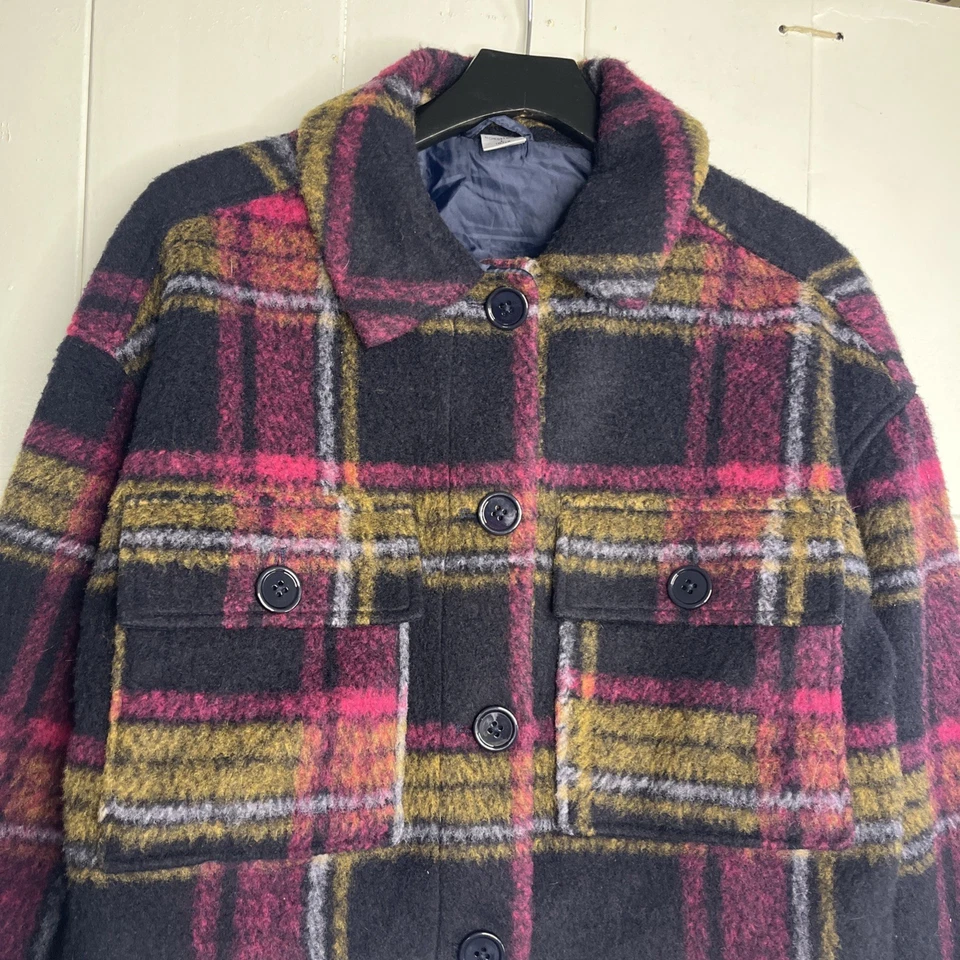 Chaqueta corta Caslon para mujer a cuadros de Nordstrom 90 % poliéster 10 % lana talla L Foto 2 de 4