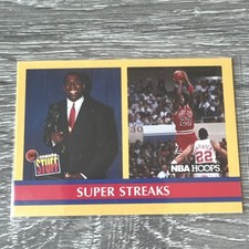 1990-91 NBA Hoops Super Streaks #385 Magic Johnson Michael Jordan Inside Stuff