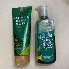 Bath Body Works Vanilla Bean Noel Body cream And Deep Cleansing Hand Soap Set